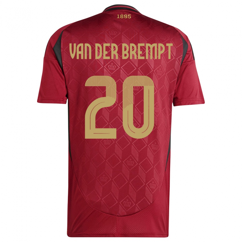Mujer Camiseta Bélgica Ignace Van Der Brempt #20 Borgoña 1ª Equipación 24-26 La Camisa Chile