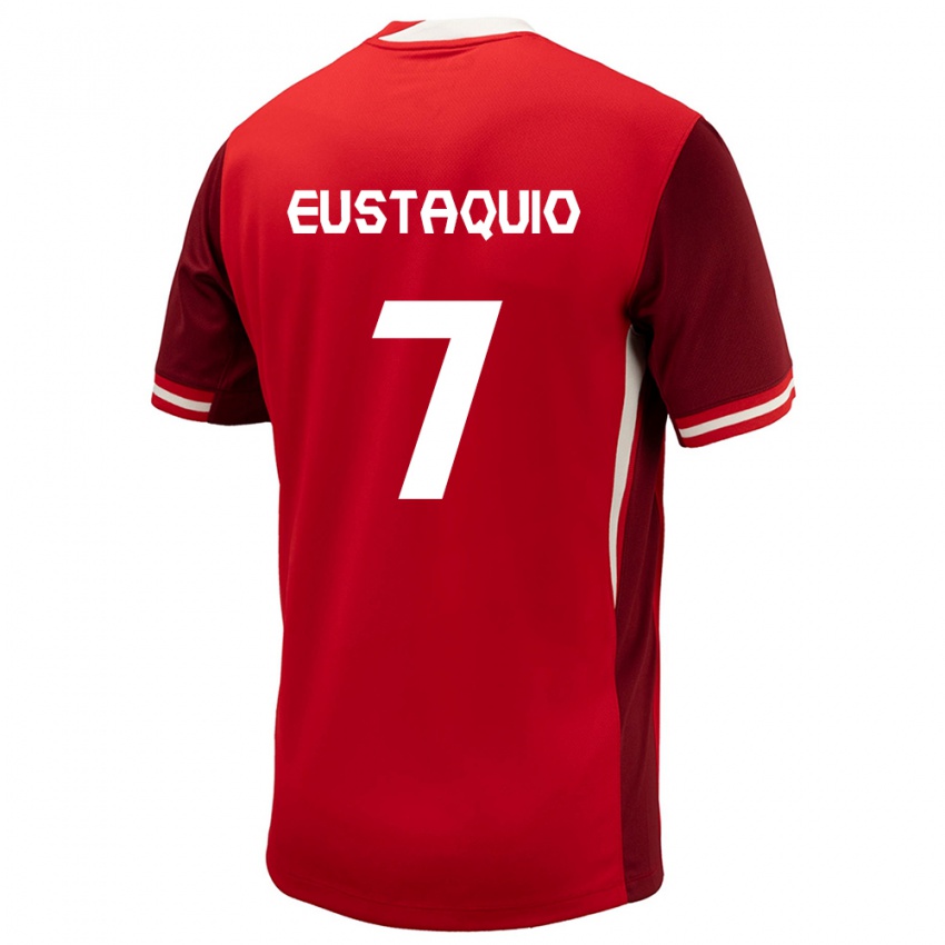 Mujer Camiseta Canadá Stephen Eustaquio #7 Rojo 1ª Equipación 24-26 La Camisa Chile
