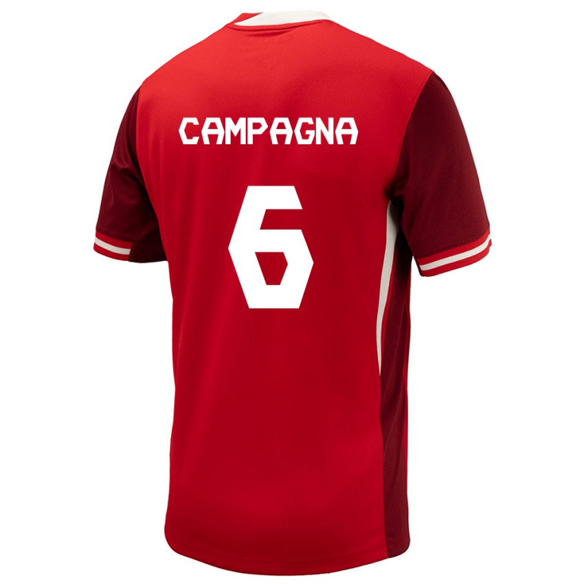 Mujer Camiseta Canadá Matteo Campagna #6 Rojo 1ª Equipación 24-26 La Camisa Chile