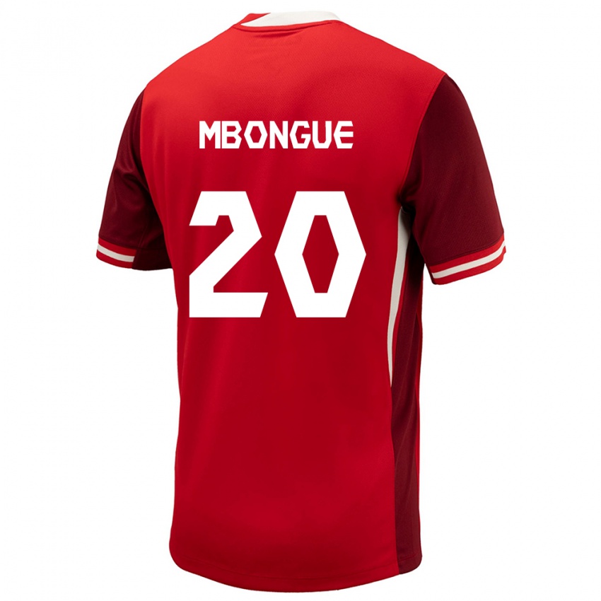 Mujer Camiseta Canadá Hugo Mbongue #20 Rojo 1ª Equipación 24-26 La Camisa Chile