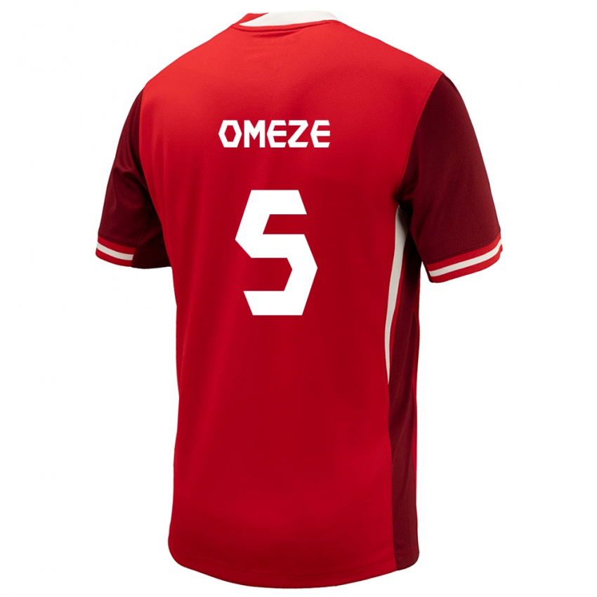 Mujer Camiseta Canadá Chimere Omeze #5 Rojo 1ª Equipación 24-26 La Camisa Chile