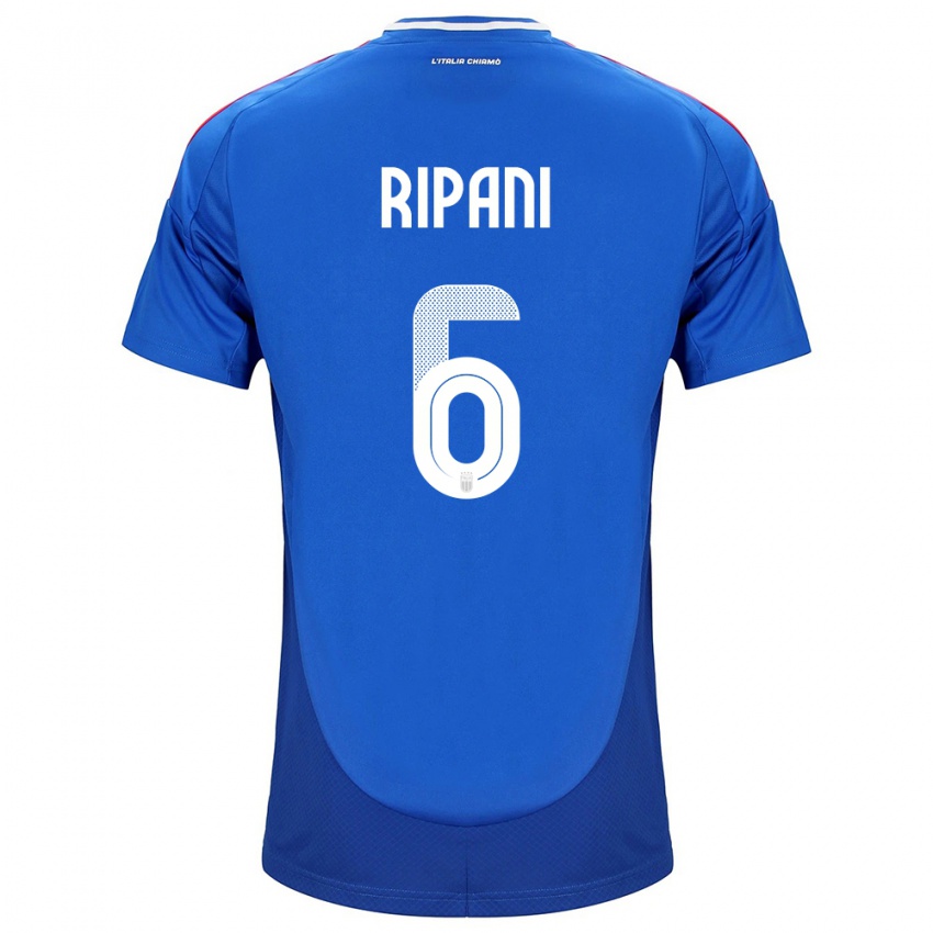 Mujer Camiseta Italia Diego Ripani #6 Azul 1ª Equipación 24-26 La Camisa Chile