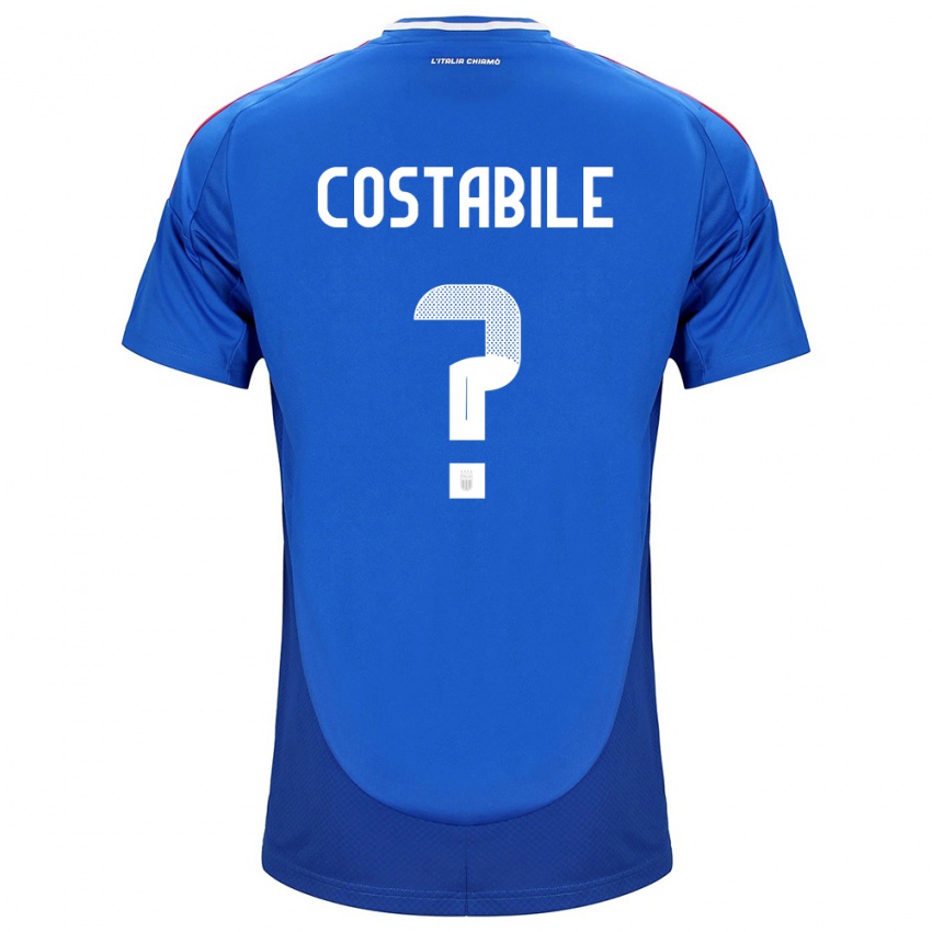 Mujer Camiseta Italia Cristian Costabile #0 Azul 1ª Equipación 24-26 La Camisa Chile