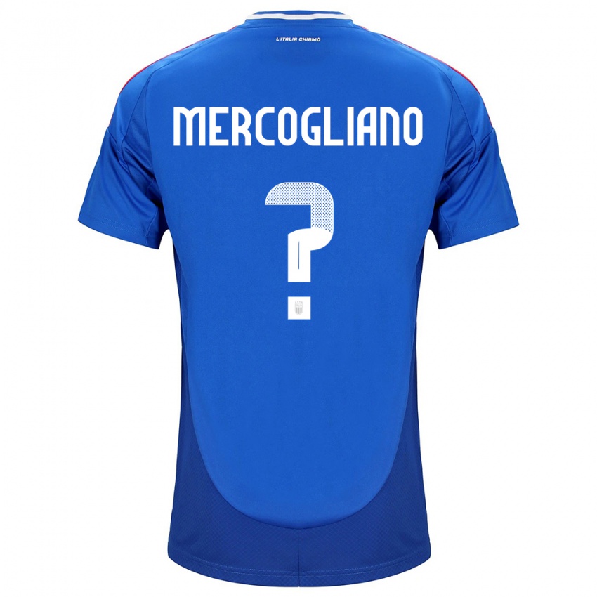 Mujer Camiseta Italia Mattia Mercogliano #0 Azul 1ª Equipación 24-26 La Camisa Chile