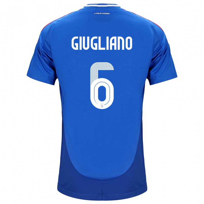 Mujer Camiseta Italia Manuela Giugliano #6 Azul 1ª Equipación 24-26 La Camisa Chile