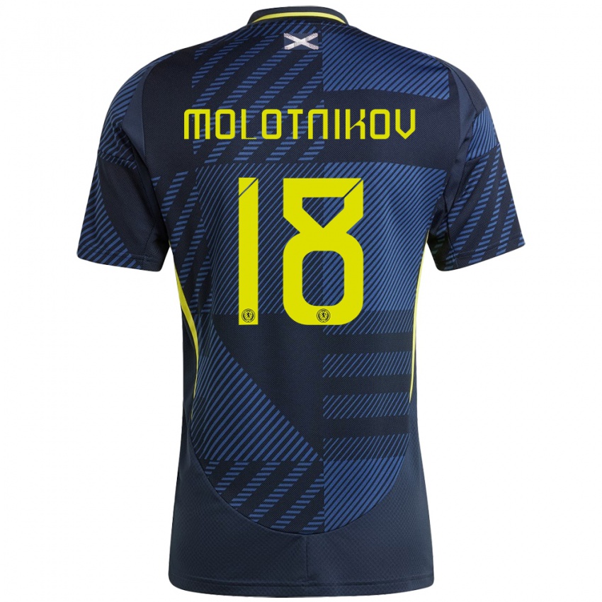 Mujer Camiseta Escocia Rudi Molotnikov #18 Azul Oscuro 1ª Equipación 24-26 La Camisa Chile