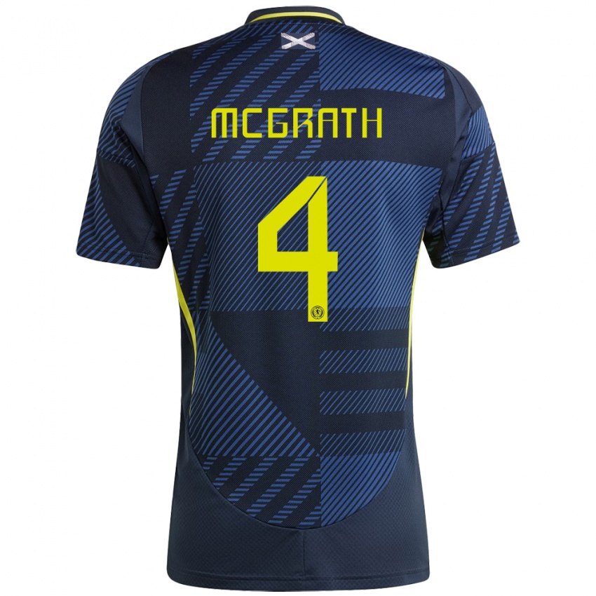 Mujer Camiseta Escocia Joseph Mcgrath #4 Azul Oscuro 1ª Equipación 24-26 La Camisa Chile
