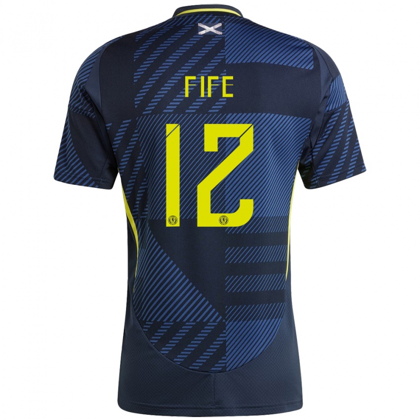 Mujer Camiseta Escocia Jenna Fife #12 Azul Oscuro 1ª Equipación 24-26 La Camisa Chile