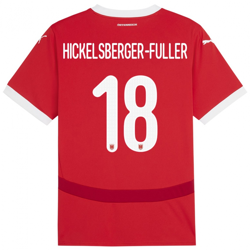 Mujer Camiseta Austria Julia Hickelsberger-Füller #18 Rojo 1ª Equipación 24-26 La Camisa Chile