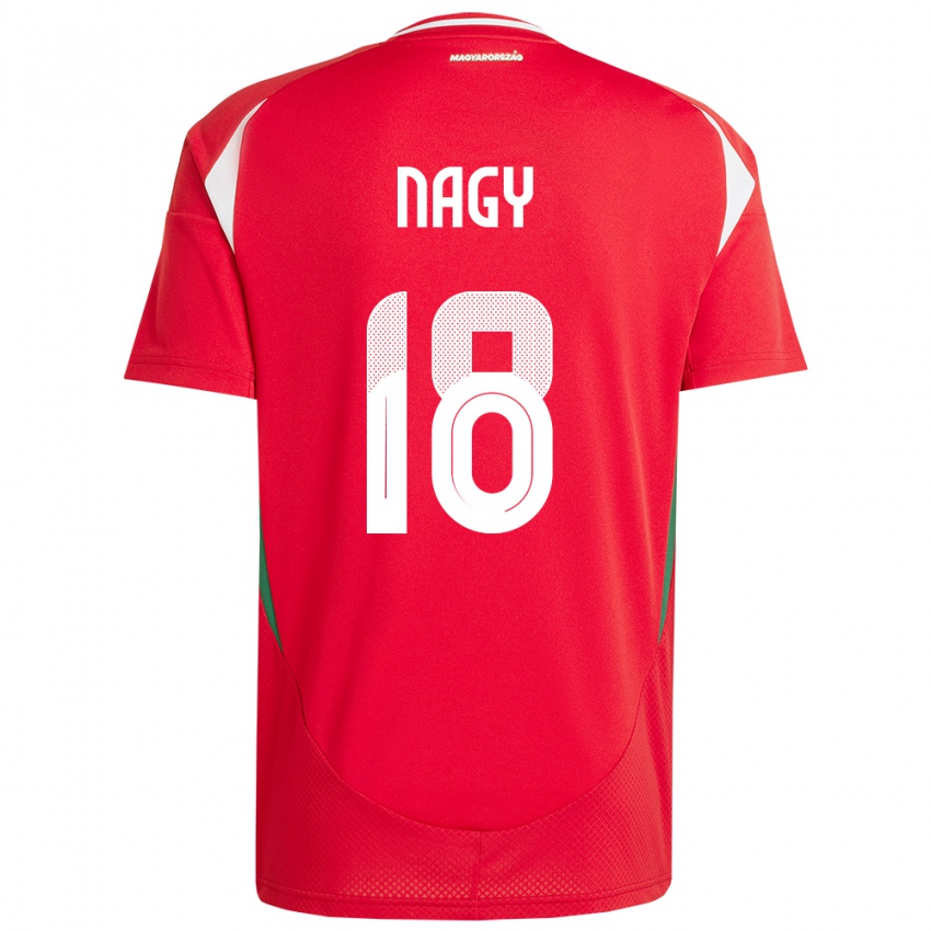 Mujer Camiseta Hungría Zsolt Nagy #18 Rojo 1ª Equipación 24-26 La Camisa Chile