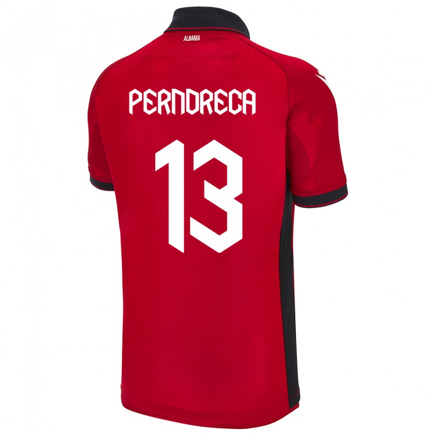 Mujer Camiseta Albania Fabjan Perndreca #13 Rojo 1ª Equipación 24-26 La Camisa Chile