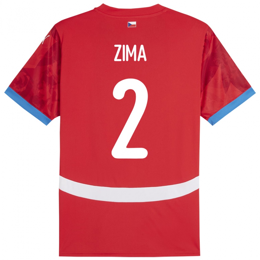 Mujer Camiseta Chequia David Zima #2 Rojo 1ª Equipación 24-26 La Camisa Chile