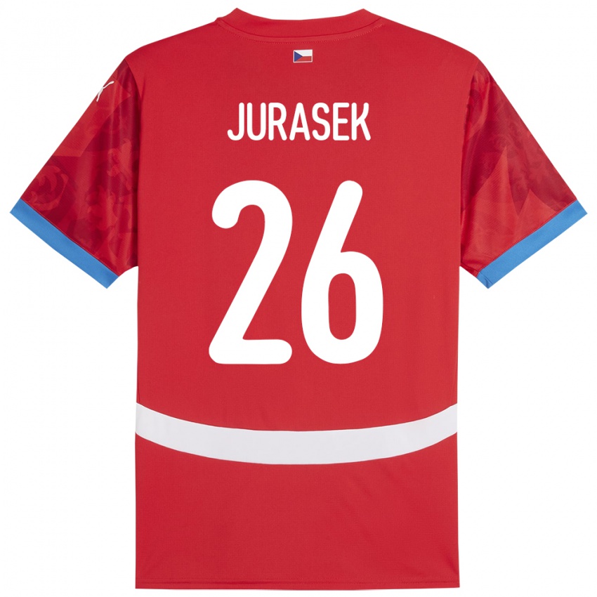 Mujer Camiseta Chequia Matej Jurasek #26 Rojo 1ª Equipación 24-26 La Camisa Chile