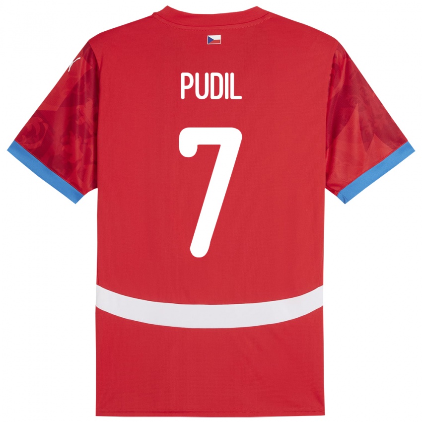 Mujer Camiseta Chequia Adam Pudil #7 Rojo 1ª Equipación 24-26 La Camisa Chile