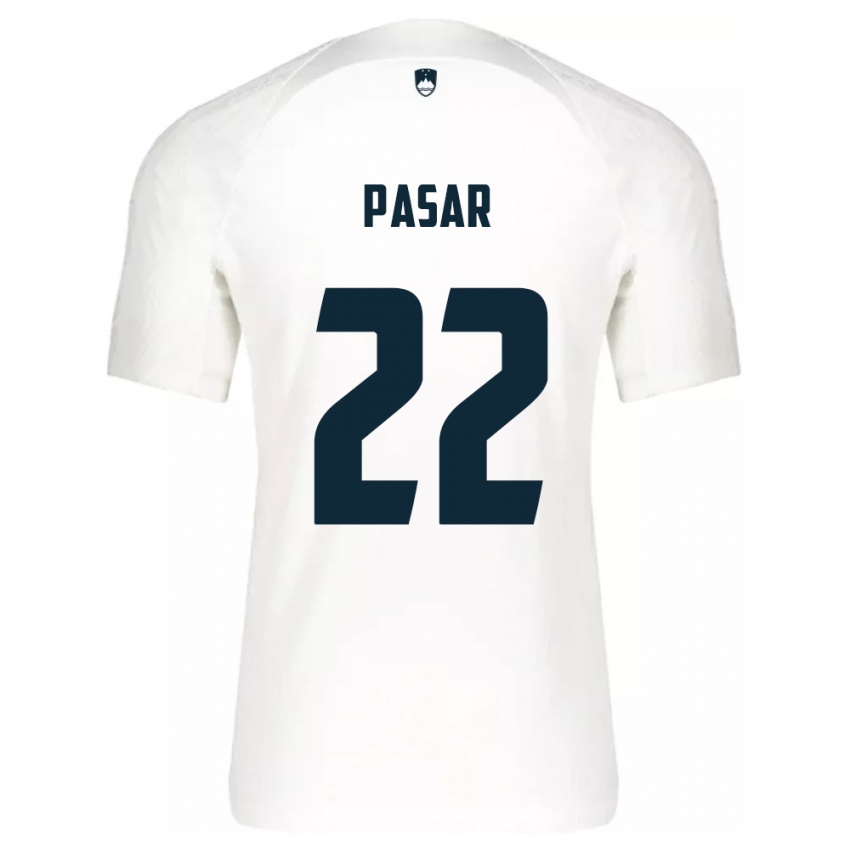 Mujer Camiseta Eslovenia Melania Pasar #22 Blanco 1ª Equipación 24-26 La Camisa Chile