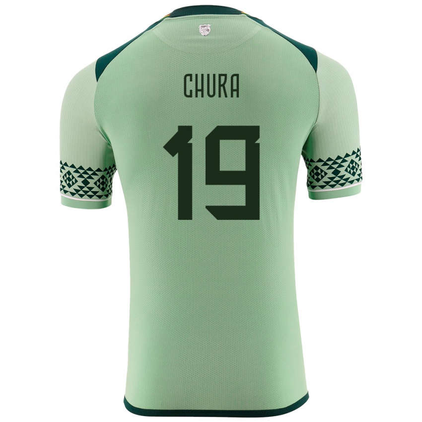Mujer Camiseta Bolivia Jeyson Chura #19 Verde Claro 1ª Equipación 24-26 La Camisa Chile
