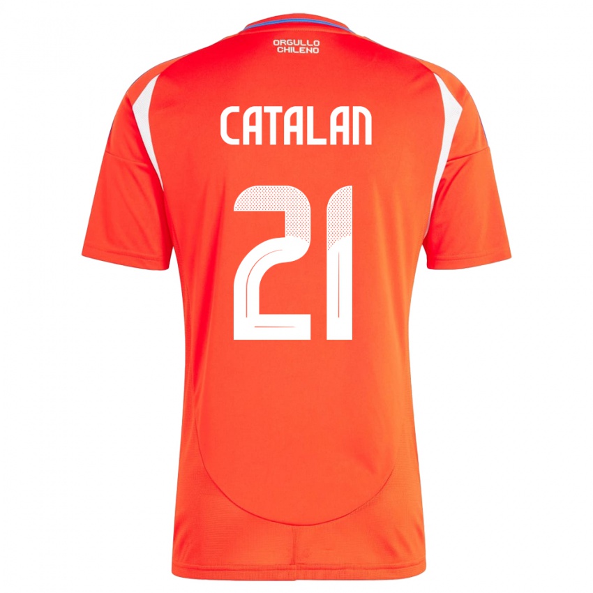 Mujer Camiseta Chile Matías Catalán #21 Rojo 1ª Equipación 24-26 La Camisa Chile