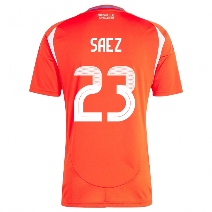 Mujer Camiseta Chile Ignacio Sáez #23 Rojo 1ª Equipación 24-26 La Camisa Chile