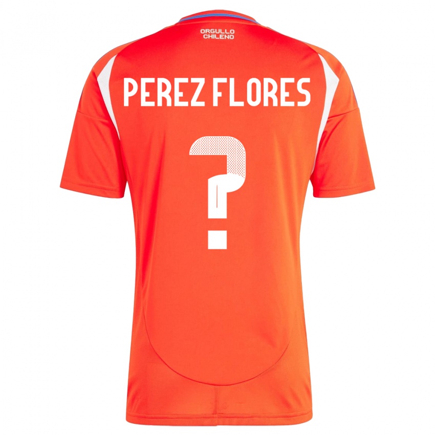 Mujer Camiseta Chile Benjamín Pérez Flores #0 Rojo 1ª Equipación 24-26 La Camisa Chile