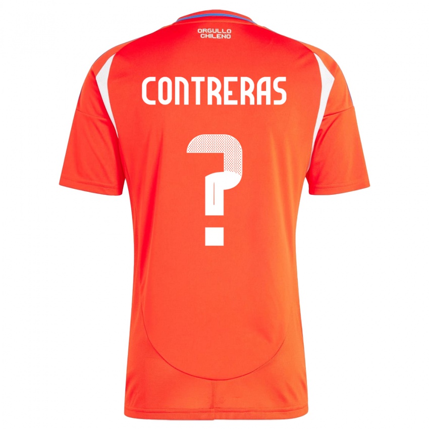Mujer Camiseta Chile Mathías Contreras #0 Rojo 1ª Equipación 24-26 La Camisa Chile