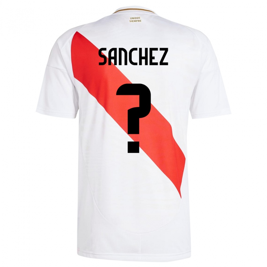 Mujer Camiseta Perú Sebastián Sánchez #0 Blanco 1ª Equipación 24-26 La Camisa Chile