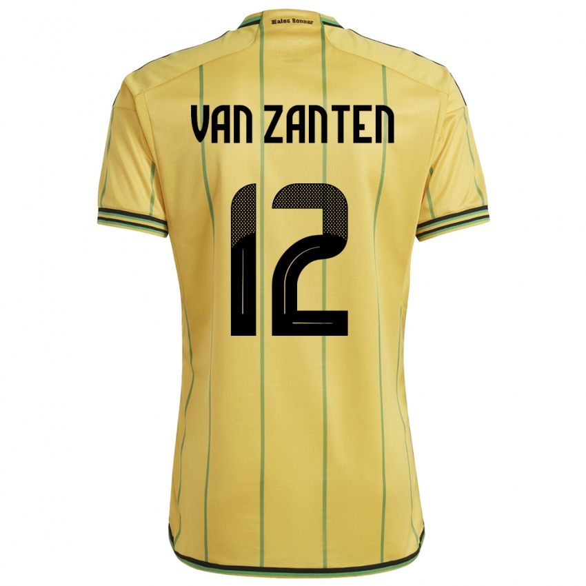 Mujer Camiseta Jamaica Kiki Van Zanten #12 Amarillo 1ª Equipación 24-26 La Camisa Chile