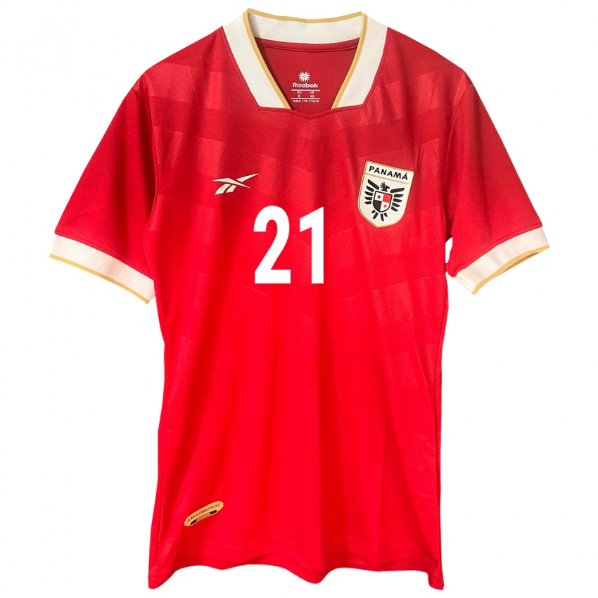 Mujer Camiseta Panamá Davis Contreras #21 Rojo 1ª Equipación 24-26 La Camisa Chile