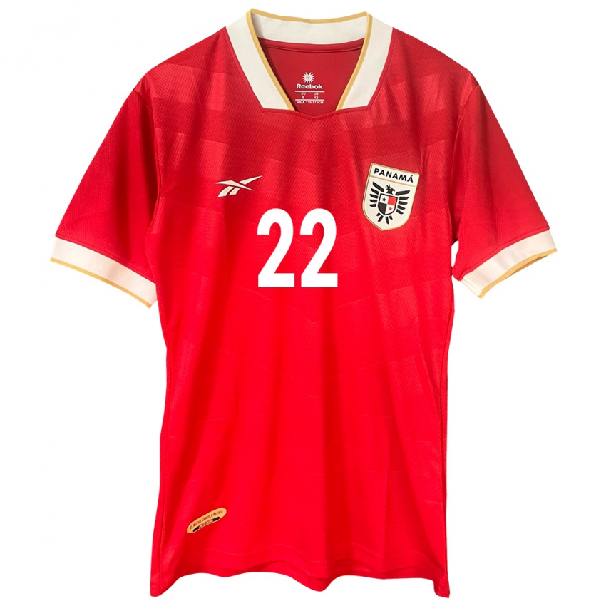 Mujer Camiseta Panamá Antony Herbert #22 Rojo 1ª Equipación 24-26 La Camisa Chile