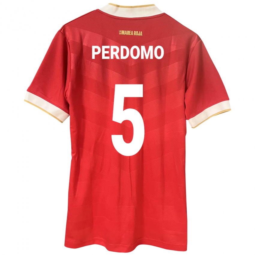 Mujer Camiseta Panamá Reyniel Perdomo #5 Rojo 1ª Equipación 24-26 La Camisa Chile