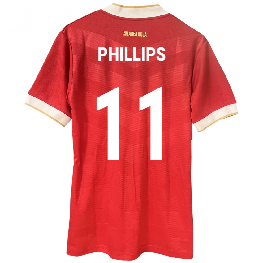 Mujer Camiseta Panamá Ricardo Phillips #11 Rojo 1ª Equipación 24-26 La Camisa Chile