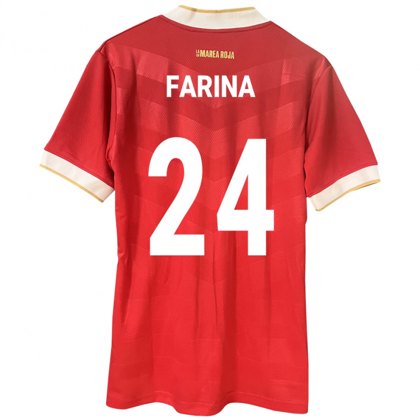 Mujer Camiseta Panamá Edgardo Fariña #24 Rojo 1ª Equipación 24-26 La Camisa Chile