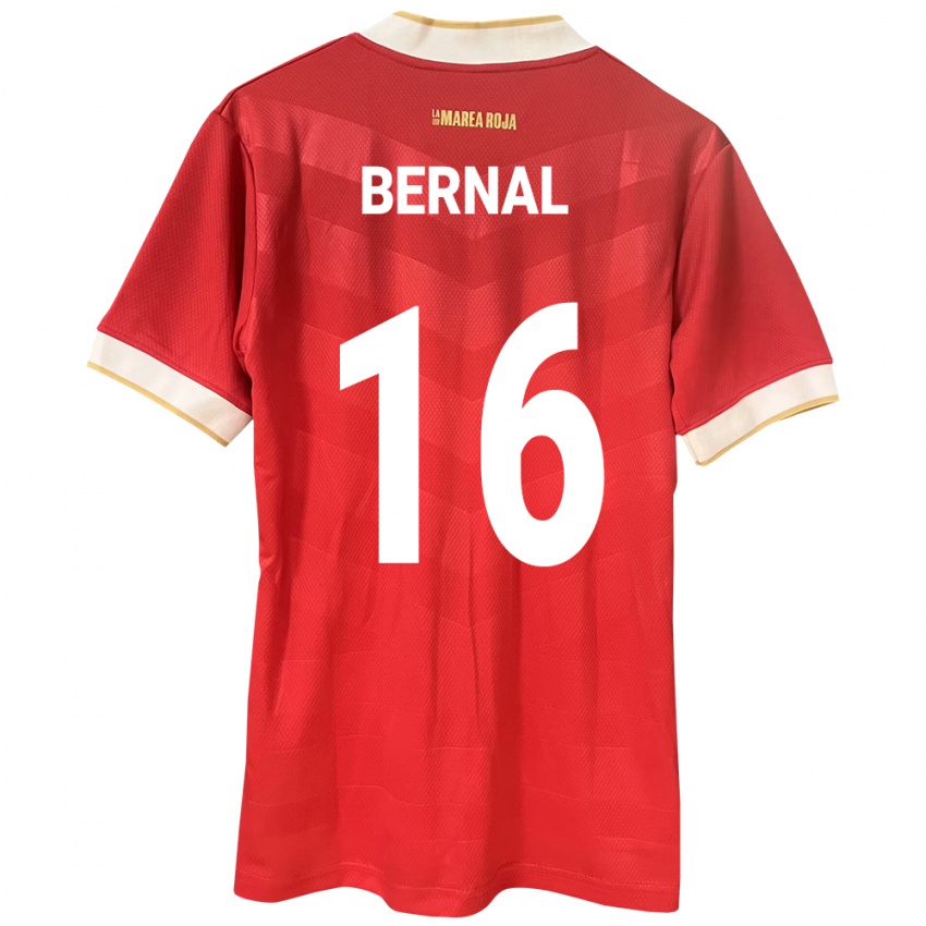 Mujer Camiseta Panamá José Bernal #16 Rojo 1ª Equipación 24-26 La Camisa Chile
