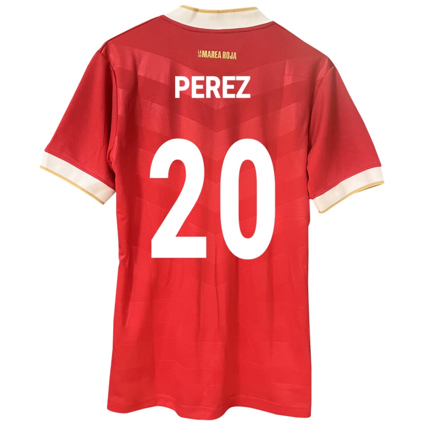 Mujer Camiseta Panamá Blas Pérez #20 Rojo 1ª Equipación 24-26 La Camisa Chile