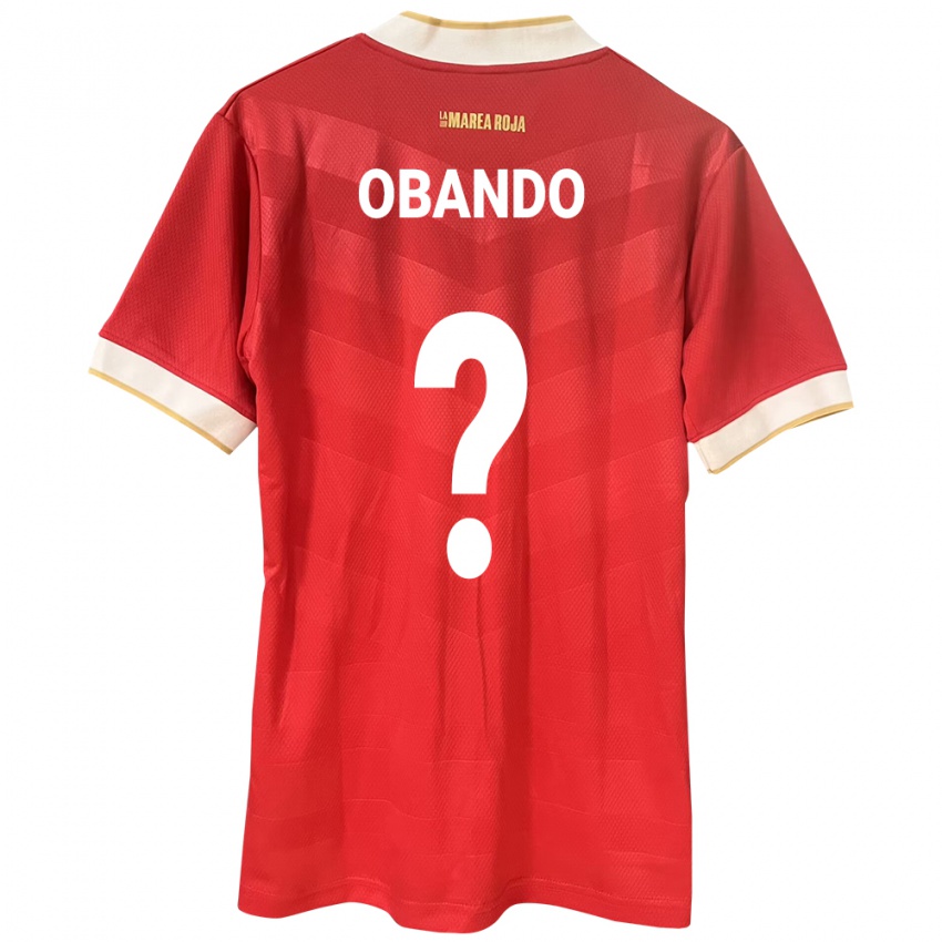 Mujer Camiseta Panamá Jafet Obando #0 Rojo 1ª Equipación 24-26 La Camisa Chile