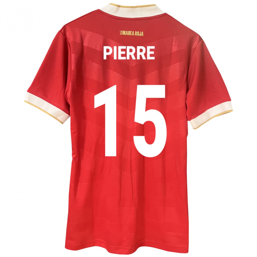 Mujer Camiseta Panamá Joshua Pierre #15 Rojo 1ª Equipación 24-26 La Camisa Chile