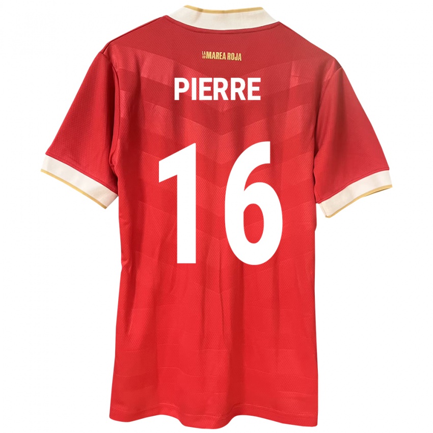 Mujer Camiseta Panamá Jael Pierre #16 Rojo 1ª Equipación 24-26 La Camisa Chile