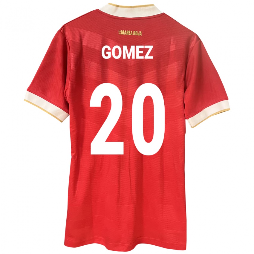Mujer Camiseta Panamá Ernesto Gómez #20 Rojo 1ª Equipación 24-26 La Camisa Chile