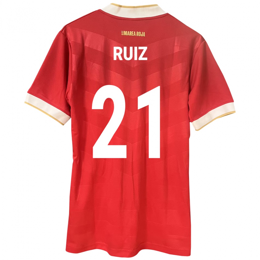 Mujer Camiseta Panamá Alberto Ruiz #21 Rojo 1ª Equipación 24-26 La Camisa Chile