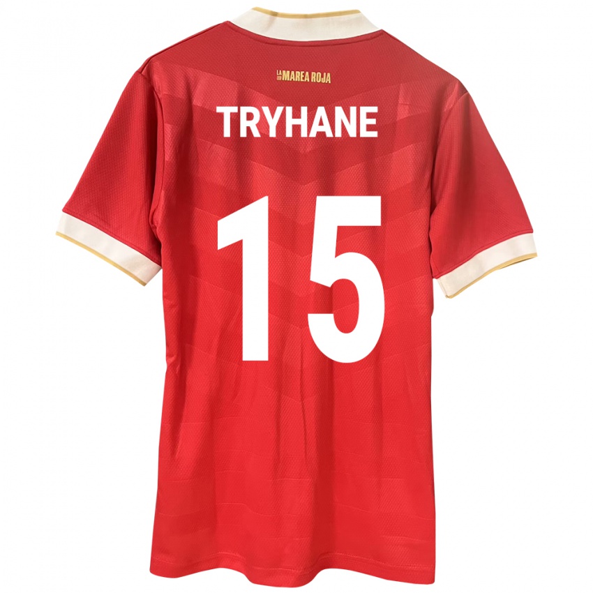 Mujer Camiseta Panamá Izaura Tryhane #15 Rojo 1ª Equipación 24-26 La Camisa Chile