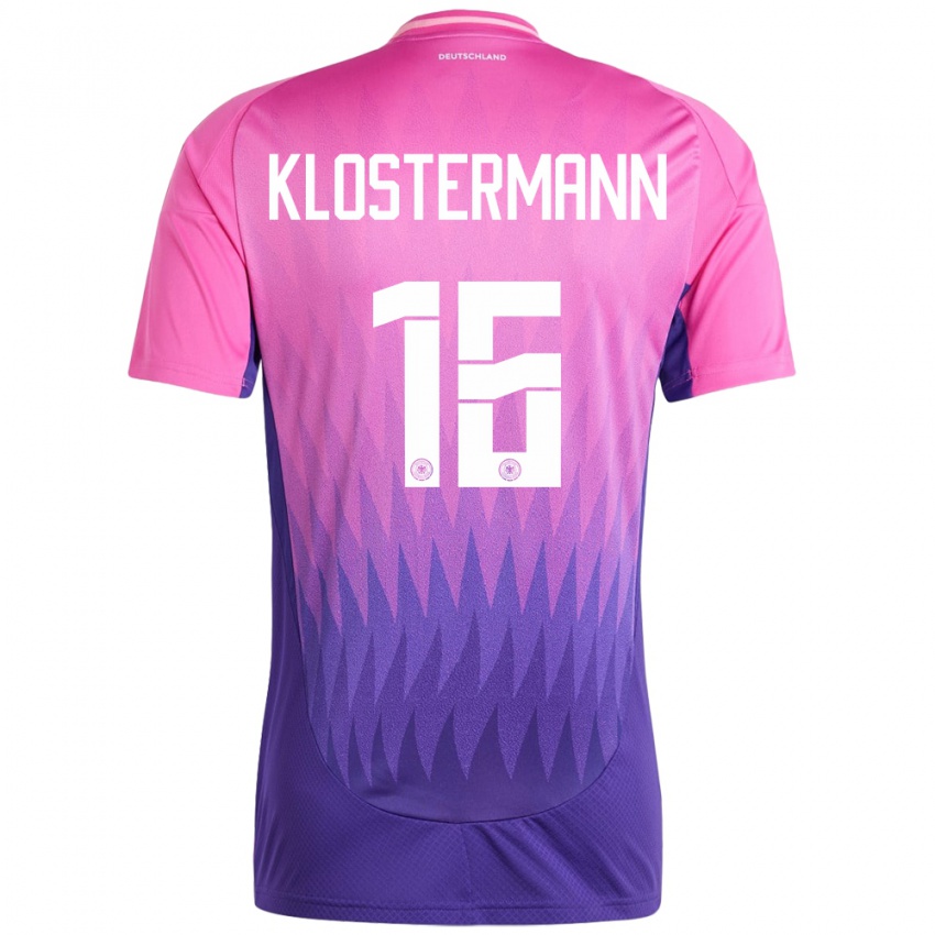 Mujer Camiseta Alemania Lukas Klostermann #16 Rosado Morado 2ª Equipación 24-26 La Camisa Chile