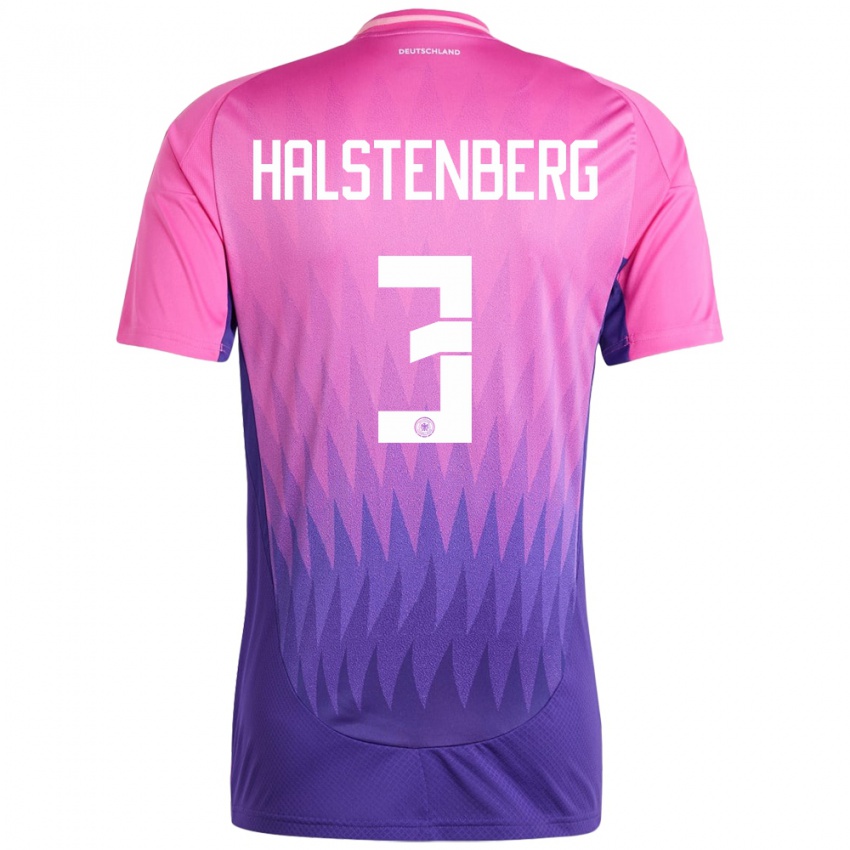 Mujer Camiseta Alemania Marcel Halstenberg #3 Rosado Morado 2ª Equipación 24-26 La Camisa Chile
