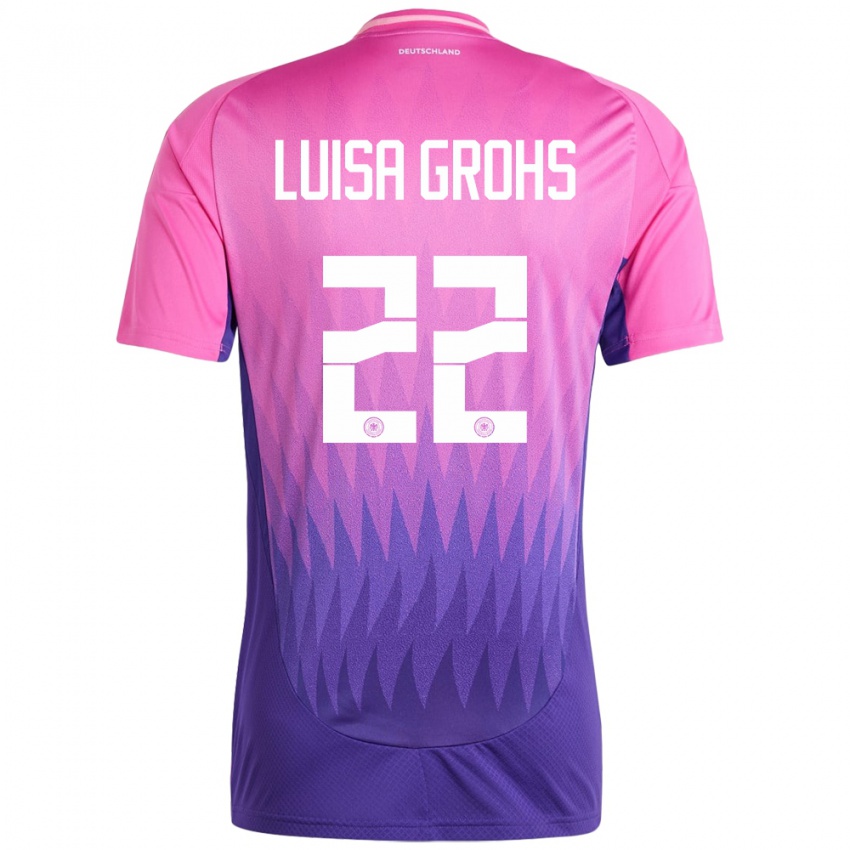 Mujer Camiseta Alemania Maria Luisa Grohs #22 Rosado Morado 2ª Equipación 24-26 La Camisa Chile