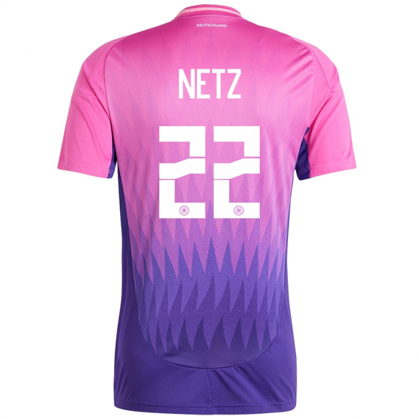 Mujer Camiseta Alemania Luca Netz #22 Rosado Morado 2ª Equipación 24-26 La Camisa Chile