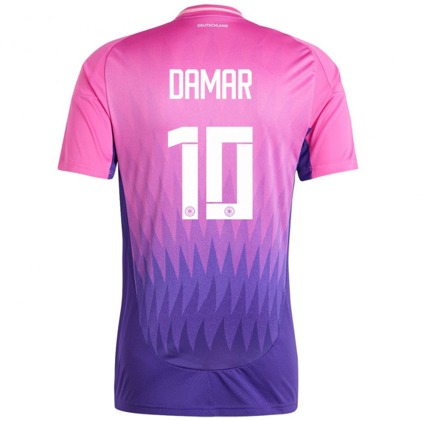 Mujer Camiseta Alemania Muhammed Damar #10 Rosado Morado 2ª Equipación 24-26 La Camisa Chile