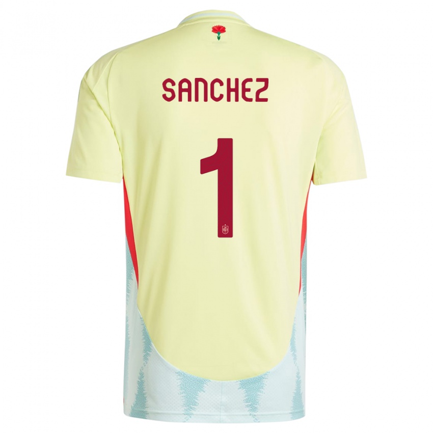 Mujer Camiseta España Robert Sanchez #1 Amarillo 2ª Equipación 24-26 La Camisa Chile