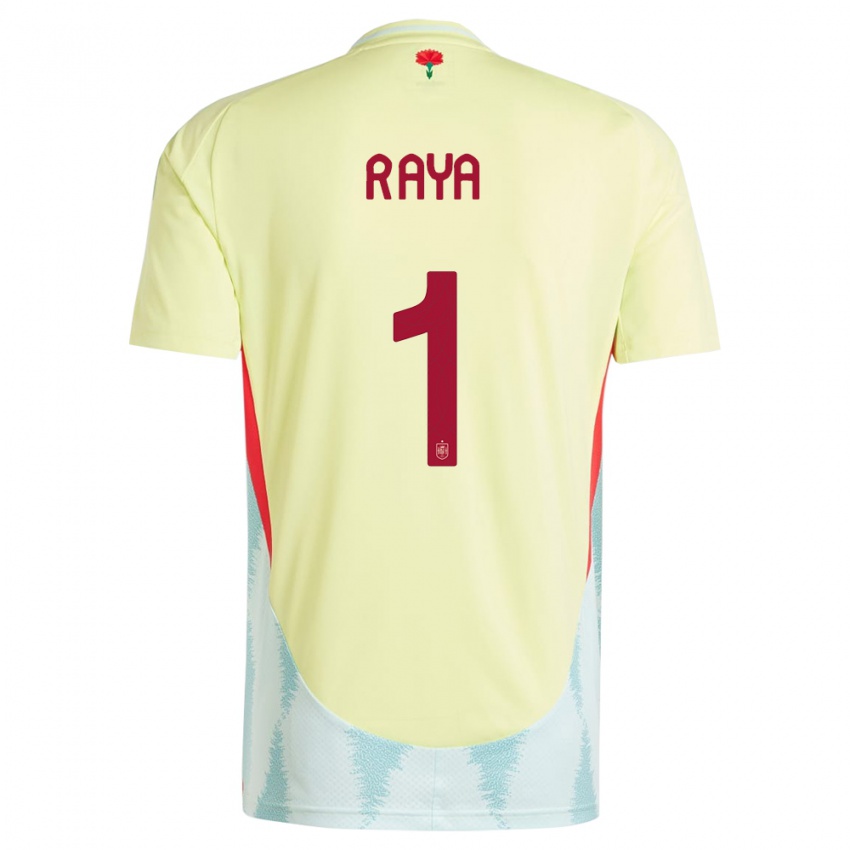 Mujer Camiseta España David Raya #1 Amarillo 2ª Equipación 24-26 La Camisa Chile
