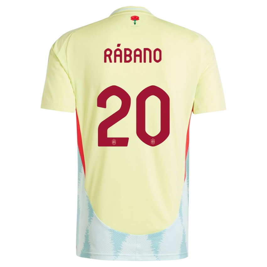 Mujer Camiseta España Nuria Rabano #20 Amarillo 2ª Equipación 24-26 La Camisa Chile