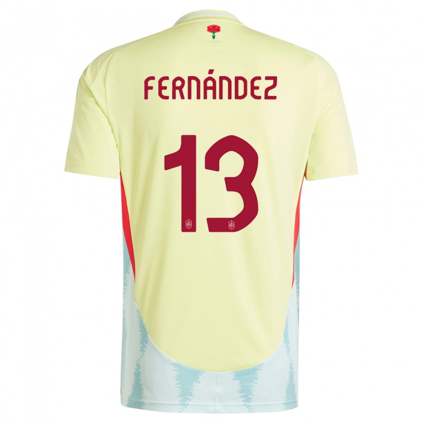 Mujer Camiseta España Cesar Fernandez #13 Amarillo 2ª Equipación 24-26 La Camisa Chile