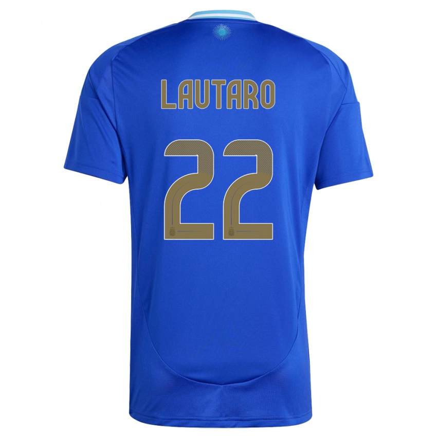 Mujer Camiseta Argentina Lautaro Martinez #22 Azul 2ª Equipación 24-26 La Camisa Chile
