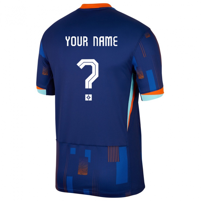 Mujer Camiseta Países Bajos Su Nombre #0 Azul 2ª Equipación 24-26 La Camisa Chile
